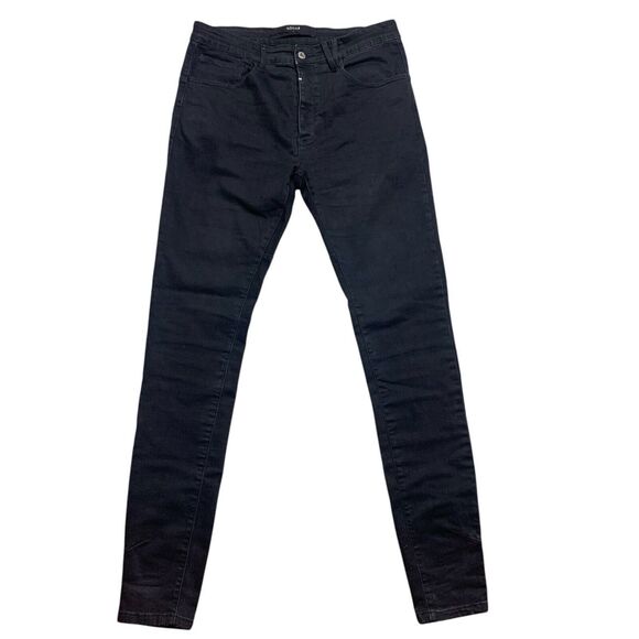 Kollar Minimal Denim Skinny Black Jeans Men’s Sz 34 Pants 4 Button Fly - Picture 1 of 6